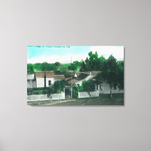 Exterior Aerial View of French Cottage Canvas Print