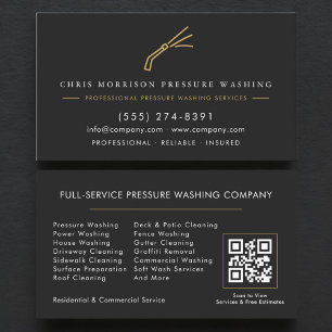 Exterior Cleaning Power Washing QR Code Business Card