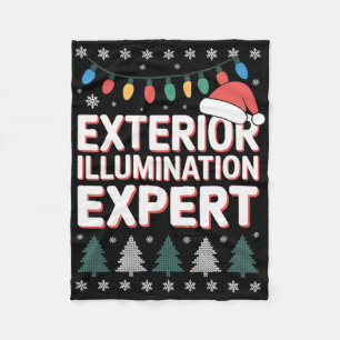 Exterior Illumination Expert Christmas Light Setup Fleece Blanket