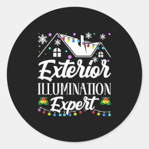 Exterior Illumination Expert Funny Christmas Decor Classic Round Sticker