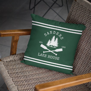 Exterior Nautical Lake House Family Oars Navy blue Cushion