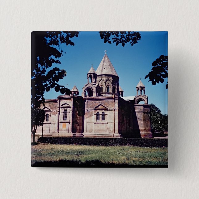 Exterior of Etchmiadzin Cathedral 15 Cm Square Badge (Front)