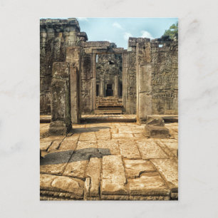 Exterior Stone Doorway, Bayon Temple Ruins, Angkor Postcard