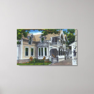 Exterior View of a Typical Ginger Bread House Canvas Print