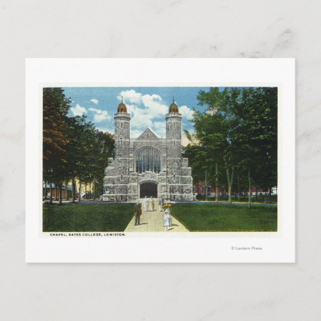 Exterior View of Bates College Chapel Postcard (Front)