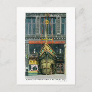 Exterior View of Bernstein's Fish Grotto on Postcard