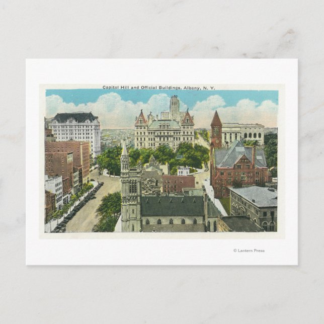 Exterior View of Capitol Hill and Official Postcard (Front)