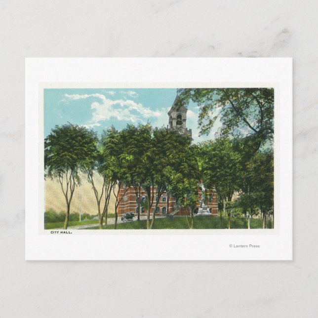 Exterior View of City Hall 2 Postcard (Front)