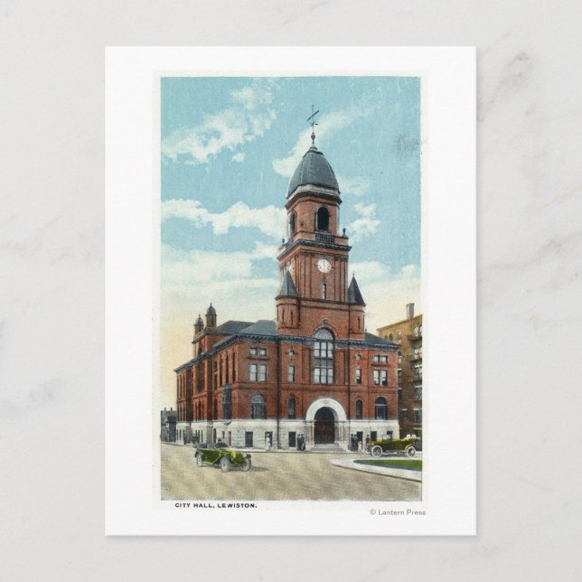 Exterior View of City Hall Postcard (Front)