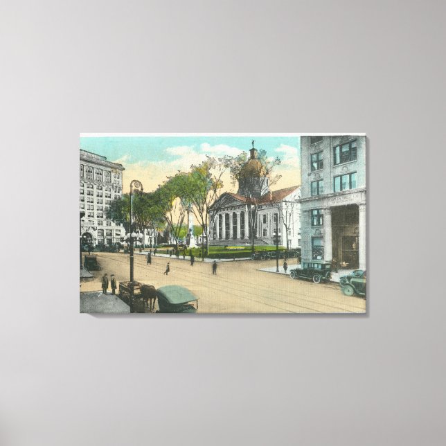 Exterior View of Court House Canvas Print (Front)