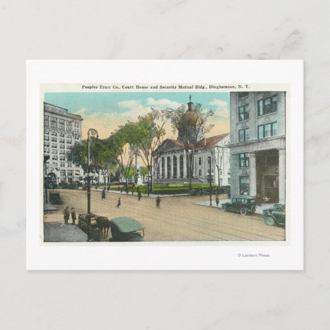 Exterior View of Court House Postcard (Front)