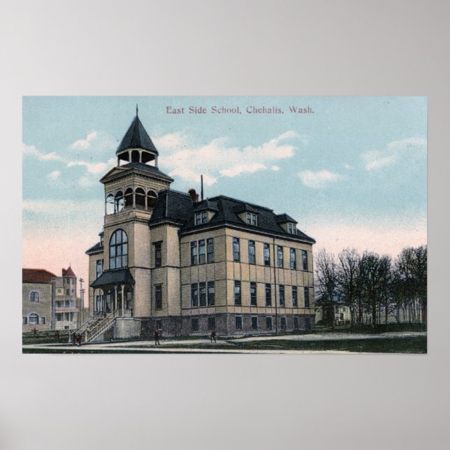 Exterior View of East Side School Bldg Poster (Front)