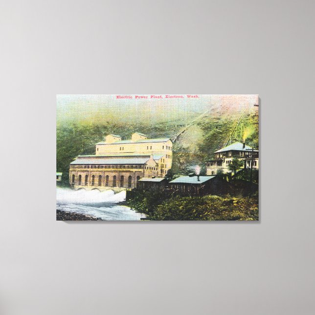 Exterior View of Electric Power Plant Canvas Print (Front)