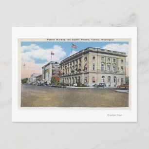 Exterior View of Federal Bldg, Capitol Theatre Postcard