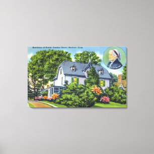 Exterior View of Harriet Beecher Stowe's Canvas Print
