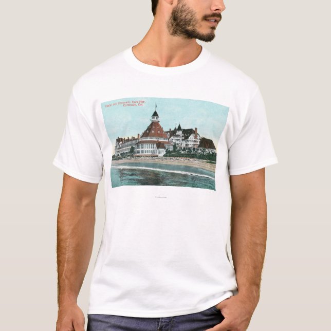 Exterior View of Hotel del Coronado from Pier T-Shirt (Front)