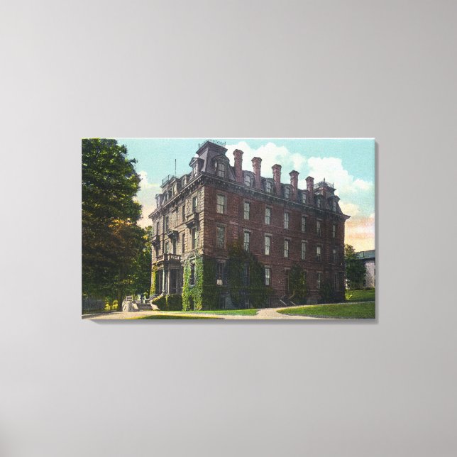 Exterior View of Judd Hall, Wesleyan University Canvas Print (Front)