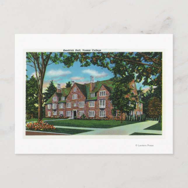 Exterior View of Kendrick Hall, Vassar College Postcard (Front)