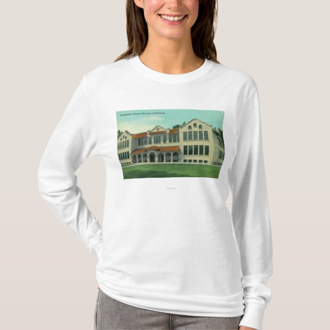Exterior View of Longfellow School T-Shirt (Front)