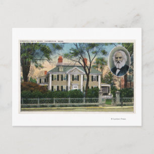 Exterior View of Longfellow's Home Postcard