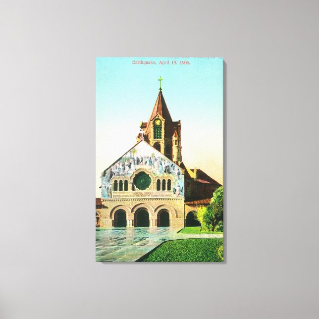 Exterior View of Memorial Church at Stanford U Canvas Print (Front)