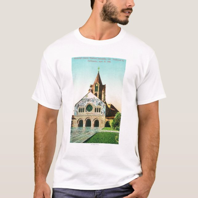 Exterior View of Memorial Church at Stanford U T-Shirt (Front)