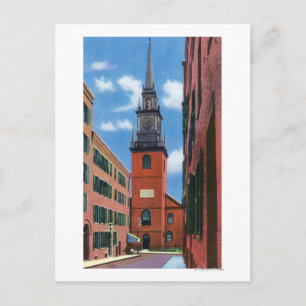 Exterior View of Old North Church Postcard