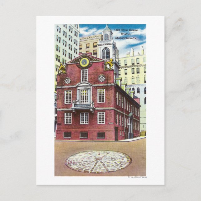 Exterior View of Old State House Postcard (Front)