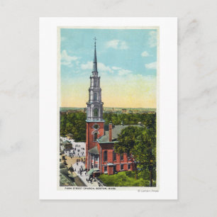 Exterior View of Park Street Church Postcard