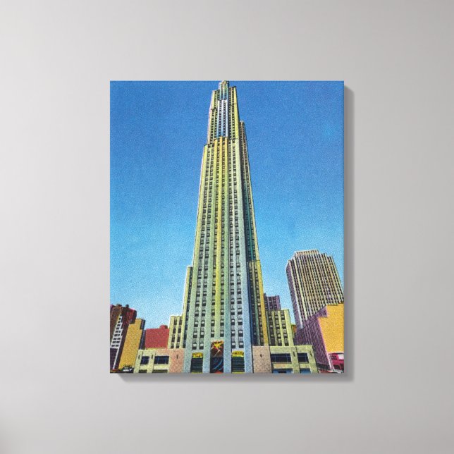 Exterior View of RCA Bldg, Rockefeller Centre Canvas Print (Front)