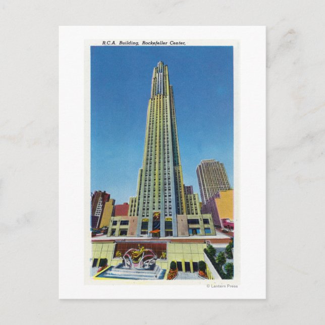 Exterior View of RCA Bldg, Rockefeller Centre Postcard (Front)