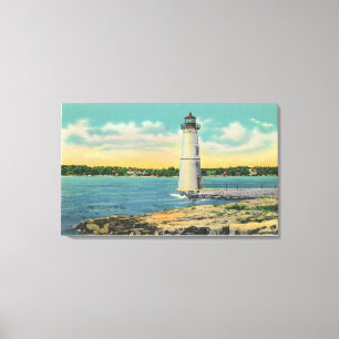Exterior View of Rock Island Light House Canvas Print