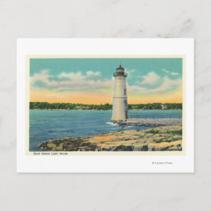 Exterior View of Rock Island Light House Postcard