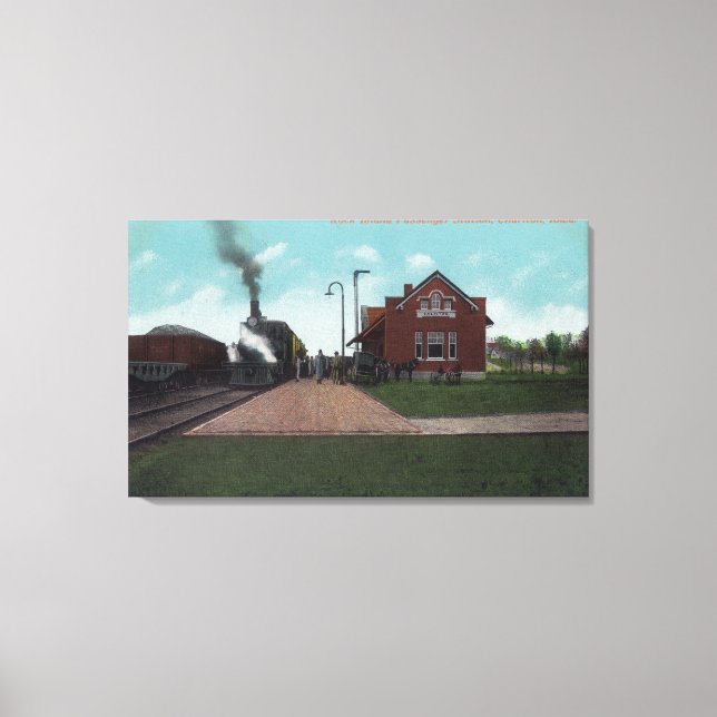 Exterior View of Rock Island Passenger Station Canvas Print (Front)