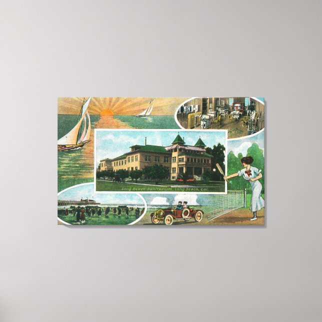 Exterior View of Sanitorium and Scenic Views Canvas Print (Front)