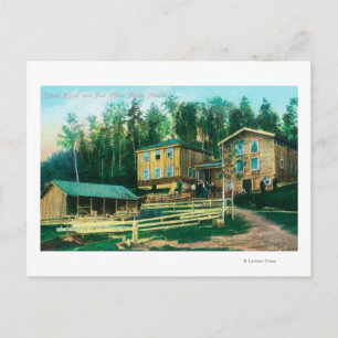 Exterior View of School House and Post Office Postcard