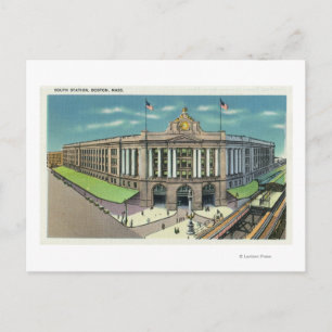 Exterior View of South Station 2 Postcard