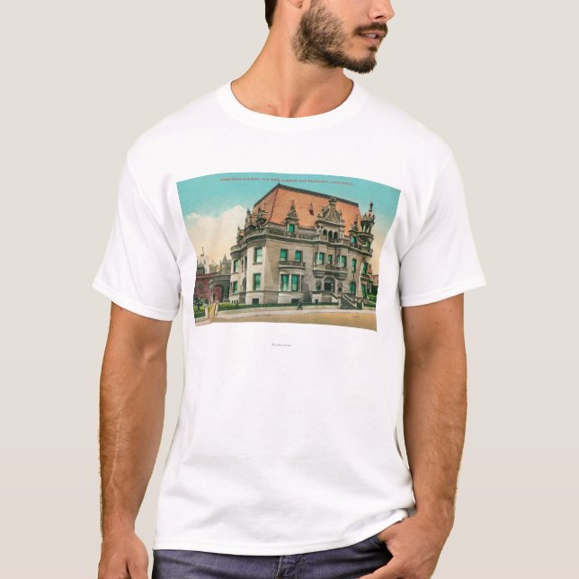 Exterior View of Spreckels Mansion, Van Ness T-Shirt (Front)