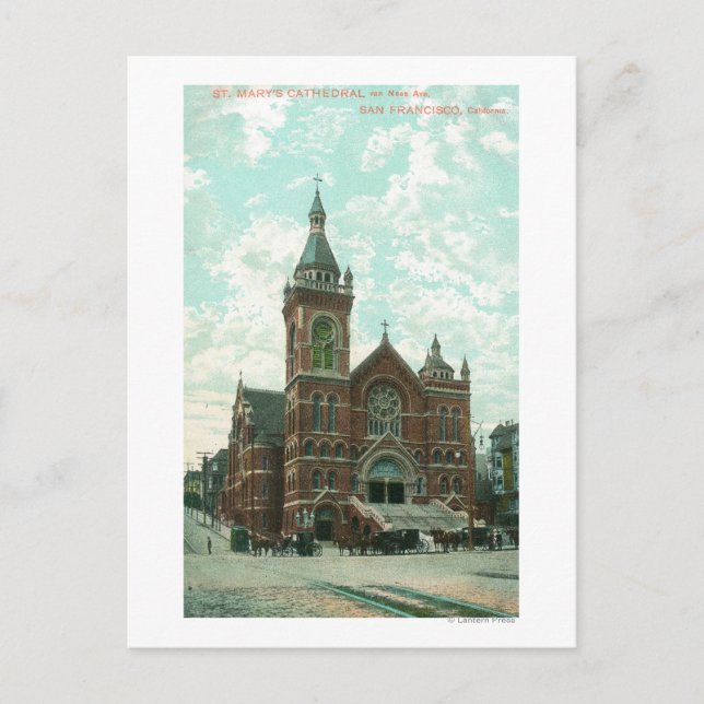Exterior View of St. Mary's Cathedral Postcard (Front)