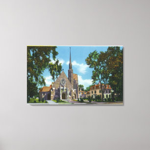 Exterior View of St. Mary's Church and Rectory Canvas Print