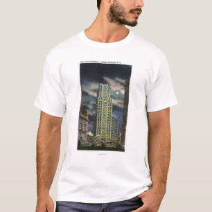 Exterior View of State Tower Building at Night T-Shirt