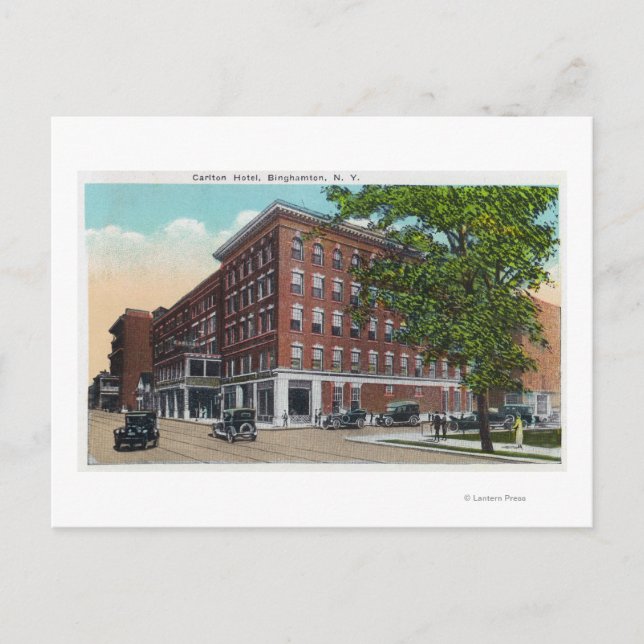 Exterior View of the Carlton Hotel Postcard (Front)