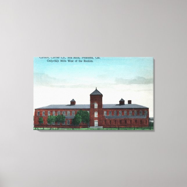 Exterior View of the Currier Co Silk Mills Canvas Print (Front)