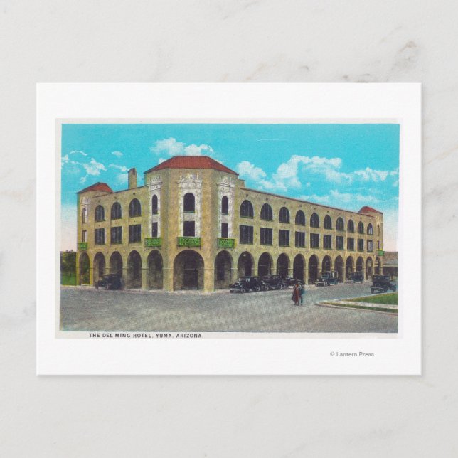 Exterior View of the Del Ming HotelYuma, AZ Postcard (Front)
