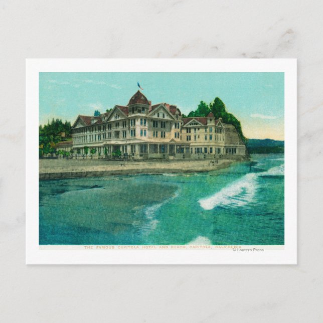 Exterior View of the Famous Capitola Hotel Postcard (Front)