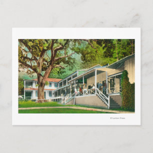 Exterior View of the Geysers Hotel, Guests Posin Postcard