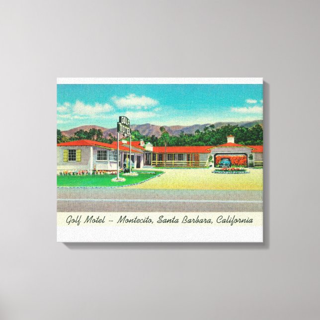 Exterior View of the Golf Motel, Montecito Canvas Print (Front)
