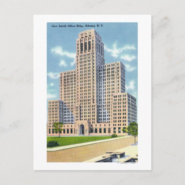 Exterior View of the Gov Smith Office Building Postcard (Front)