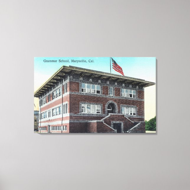 Exterior View of the Grammar School 3 Canvas Print (Front)