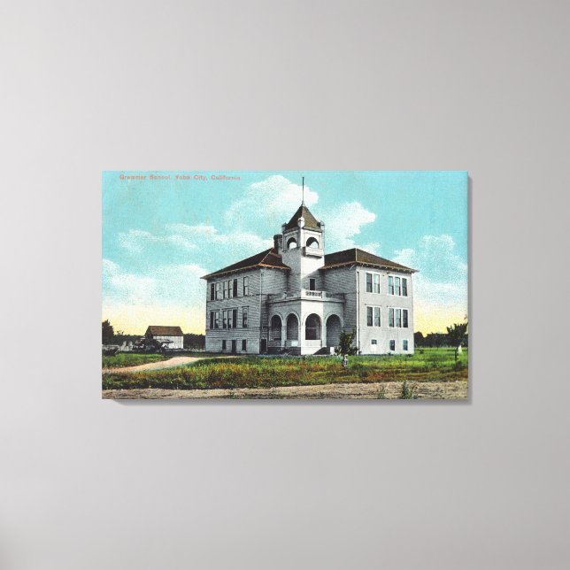 Exterior View of the Grammar School Canvas Print (Front)